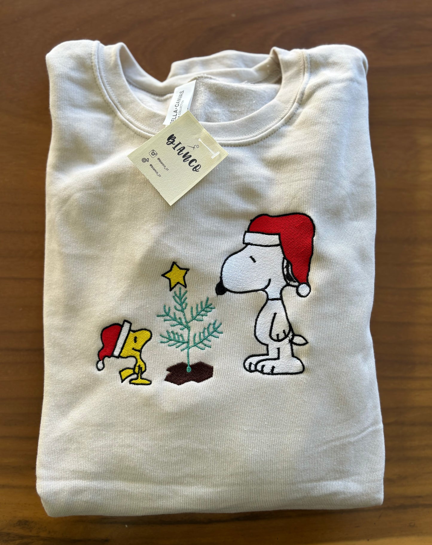 Snoopy y Woodstock Navidad Sueter Bordado